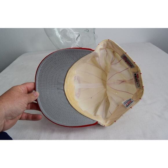 Vintage Cincinnati Reds New Era Pro Model Pinstripe Hat Cap 100% Wool Size 7 - Picture 4 of 5